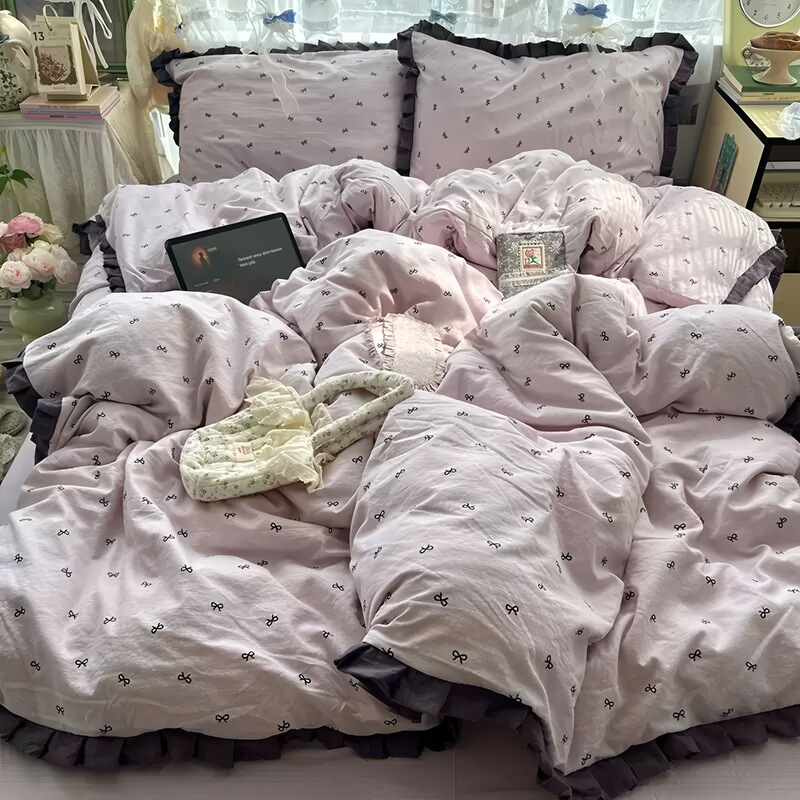 A-grade, baby-safe, four-piece pure cotton bedding set, 2026 new style, including bed sheet, duvet cover, and pillowcase, suitable for dormitories, three-piece set A-grade, baby-safe, four-piece pure cotton bedding set, 2026 new style, including bed sheet, duvet cover, and pillowcase, suitable for dormitories, three-piece set