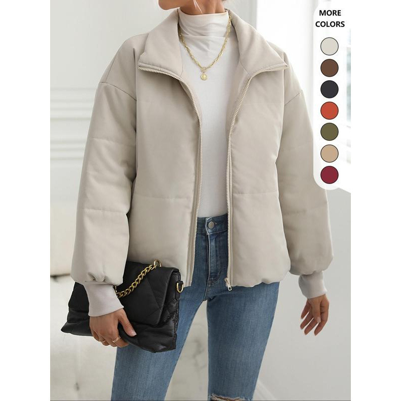 Jackets Coats Women's Casual Funnel Collar Zipper down Jacket Casual Fashion