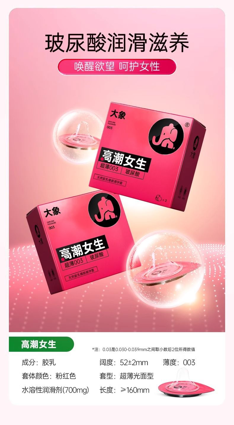 Elephant Orgasmic Condoms for Women 2-Pack Ultra-Thin Latex Medium — detail image 10
