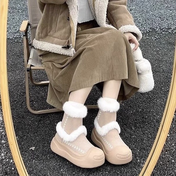 东北哈尔滨雪地靴女2025新款冬季加绒加厚保暖棉鞋厚底防滑大棉靴|undefined