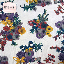 新款20*10棉麻印花面料  B13 仿麻印花布 适合制作女装春夏装裙装