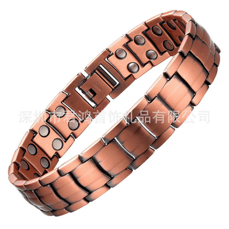 Cross-Border Amazon Best-Selling Magnet Bracelet Men's Fashion Retro Red Copper Bracelet Anti-Fatigue Health Magnetic Therapy Bracelet Cross-Border Amazon Best-Selling Magnet Bracelet Men's Fashion Retro Red Copper Bracelet Anti-Fatigue Health Magnetic Therapy Bracelet