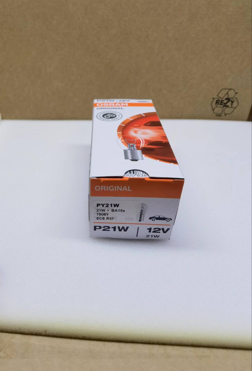 OSRAM P21WY halogen signal light 12V21W monofilament 7506Y amber turn signal BA15s tail light