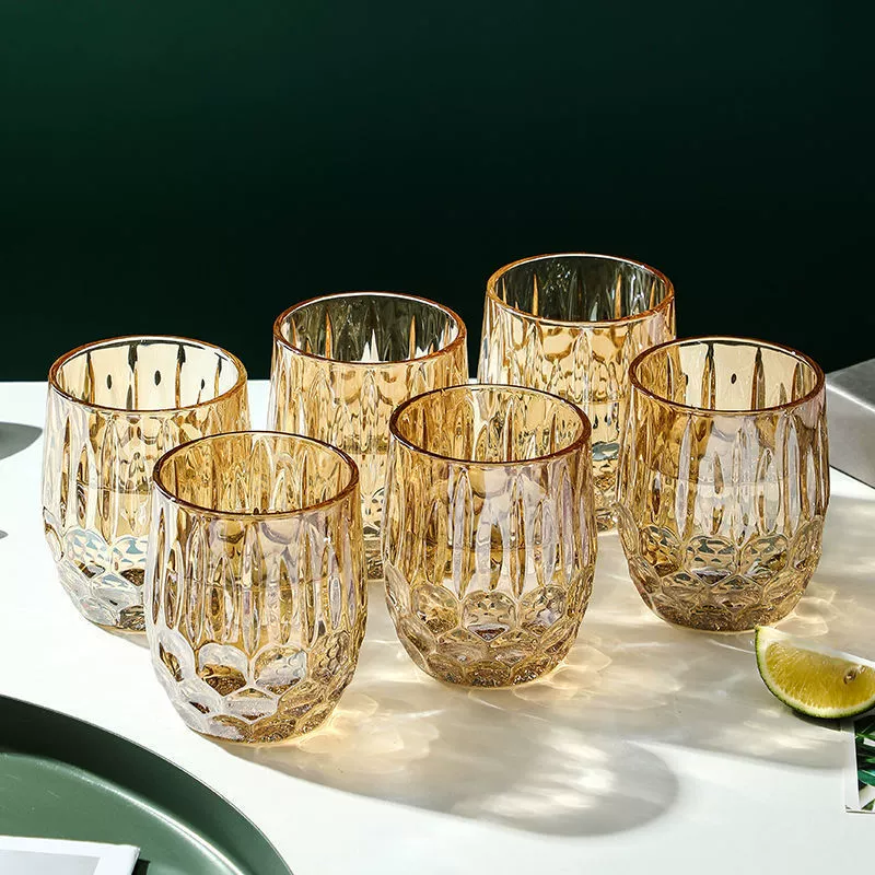 Transparent glass set for home use, tea cup for living room, light luxury style