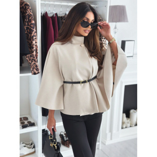 European and American Export Cross-Border Amazon New Women's Autumn and Winter Woolen Outwear Women's Red British A-Line Cape Top