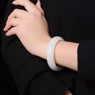 Xinjiang Hotan Waimeng White Jade Bracelet Suet White Jade Bracelet Fashion Women's Jade Bracelet Live Supply