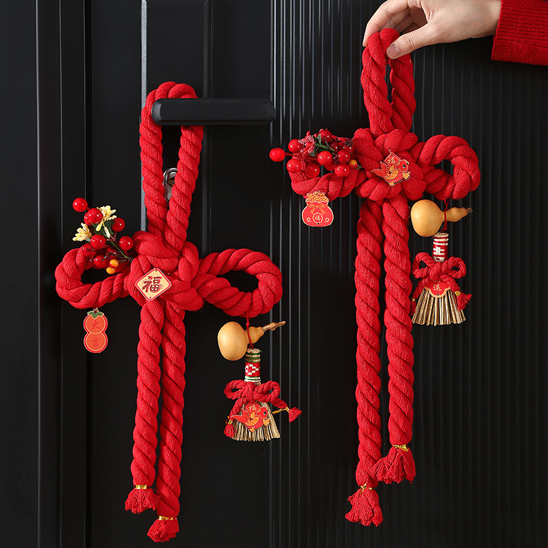 新年中国结挂件年年有余红色万字结门挂春节喜庆氛围装饰布置用品|undefined