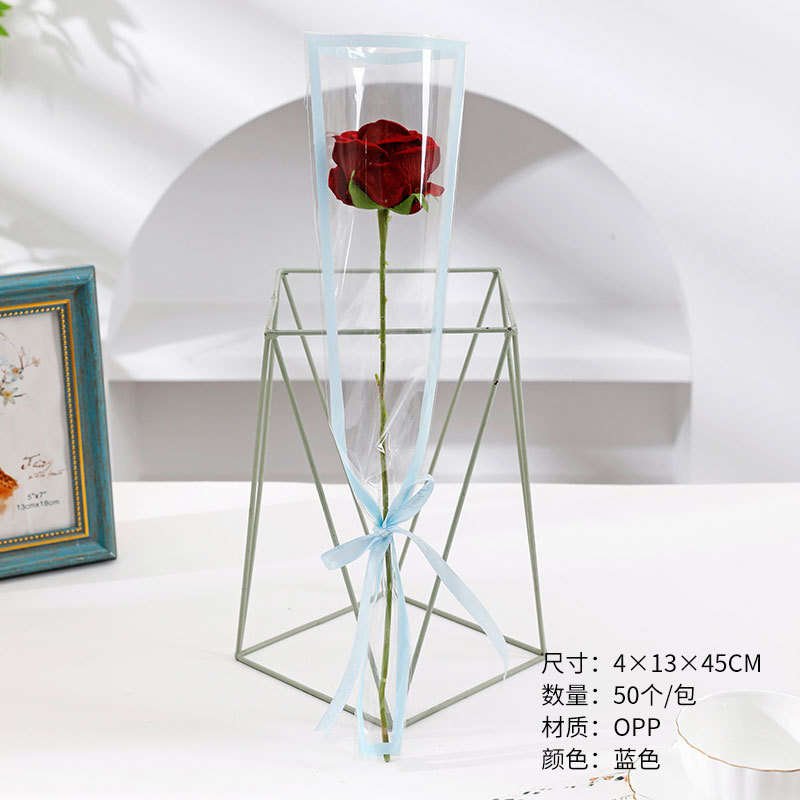 Día de San Valentín borde de color bolsas de flores rosas claras bolsas de embalaje OPP DIY material de embalaje floral