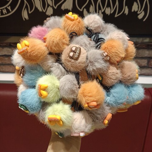 New autumn and winter plush hair band, high elasticity, cartoon fur ball hair rope, cute princess headband, small fresh rubber band