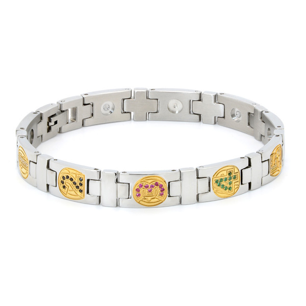 Retro creative Arabic bracelet stainless steel with zircon