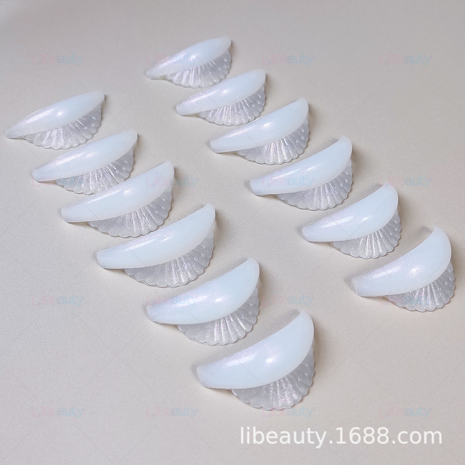 6 pares de juntas de elevación de pestañas de perlas degradadas para la tienda de pestañas hermosas