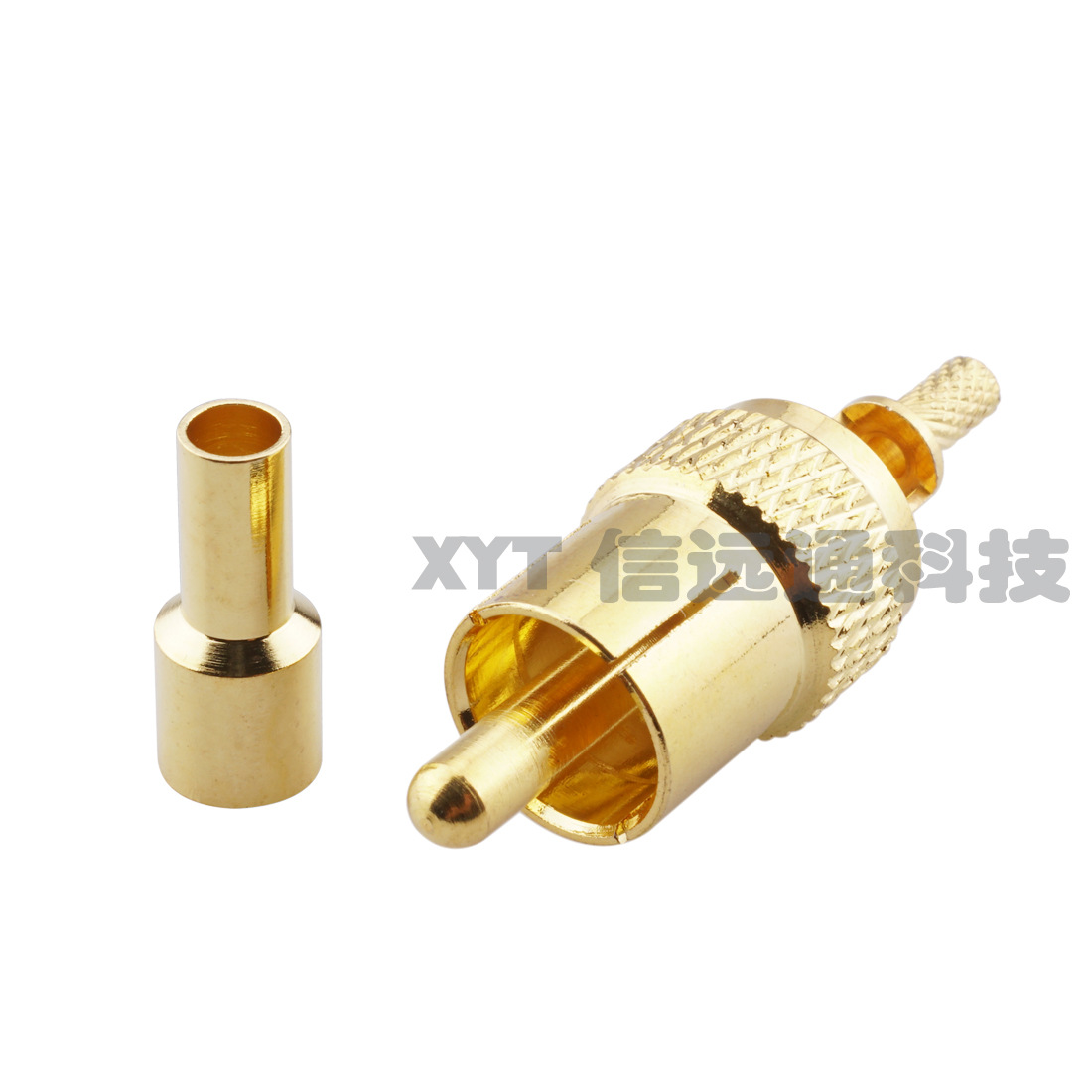 莲花头RCA公镀金 RCA开窗可接RG174 RG316 RG178线