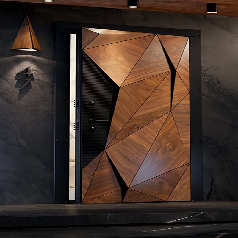 跨境酷炫甲级铸铝门动感入户大门别墅双开防盗大门甲级防爆进户门