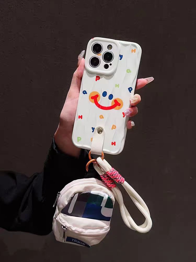 Simple colorido carta cara sonriente iPhone15 patrón de onda 14ProMax para Apple 13 teléfono caso 12 hembra 14