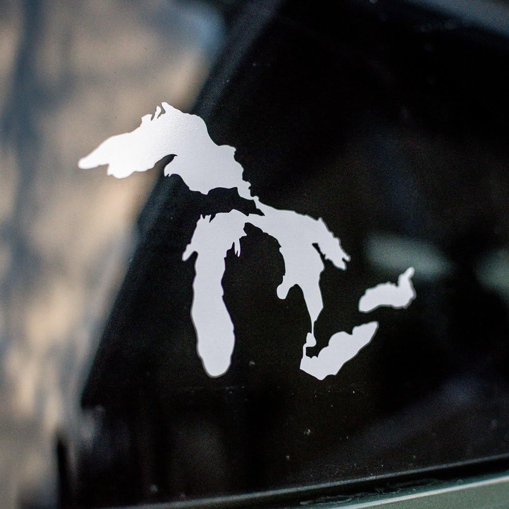 Amazon Grandes Lagos pegatinas auto Michigan pegatinas vinilo de alta calidad pegatinas blancas impermeables image 1