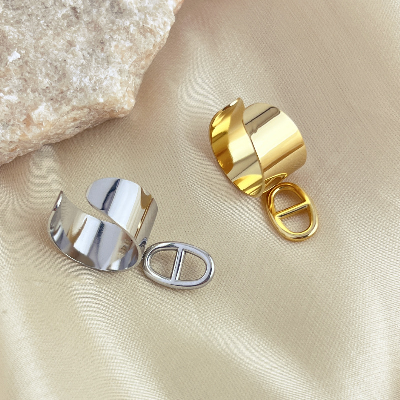 Casual Simple Style Geometric Stainless Steel Charm Rings 1 Piece display picture 4
