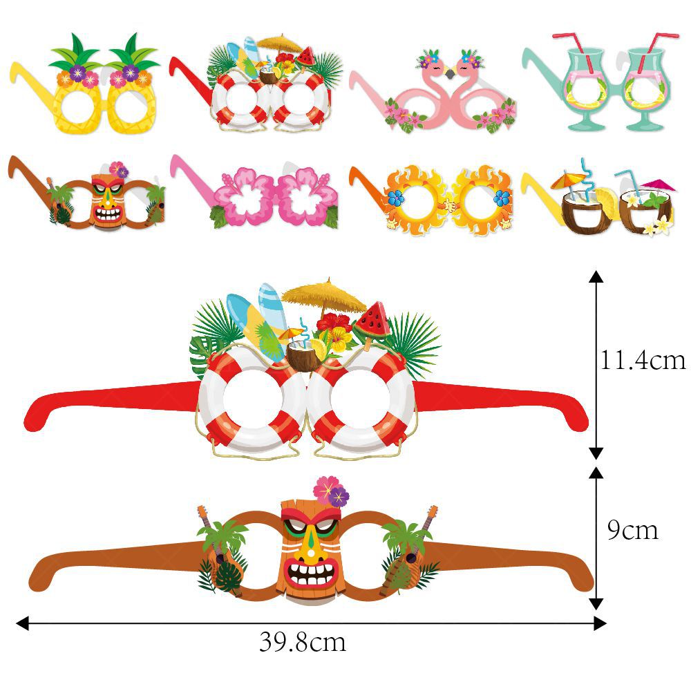 Nuevo Hawaiano gafas foto Decoración Accesorios Flamingo piña gafas verano playa fiesta divertido suministros
