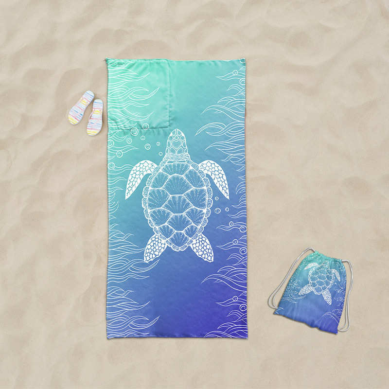 Mochila estampada toalla de baño mochila multiusos absorbente toalla de playa bolsa de toalla de playa de viaje de playa de playa de una pieza