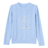 高品质软糯慵懒风字母提花100%羊毛毛衣女设计感加厚羊毛衫上衣，女装针织衫/毛衣，妃慕昵服饰