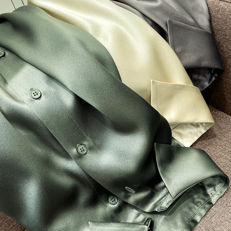 Sincerely Goods! 40mm Heavyweight Silk Shirt Mulberry Silk Classy Elegant Shirt for Women 1126