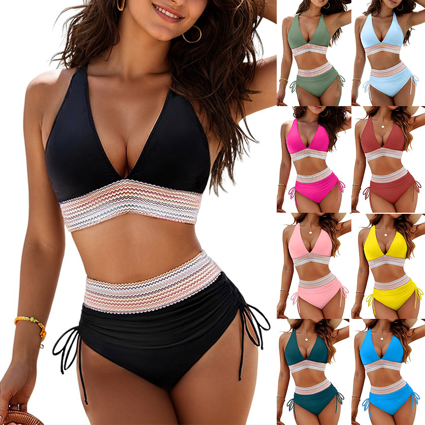 2024 nuevo traje de baño transfronterizo europeo y americano, traje de mujer, bikini dividido de sentido de alta gama, stock de fabricante de estilo caliente de Amazon