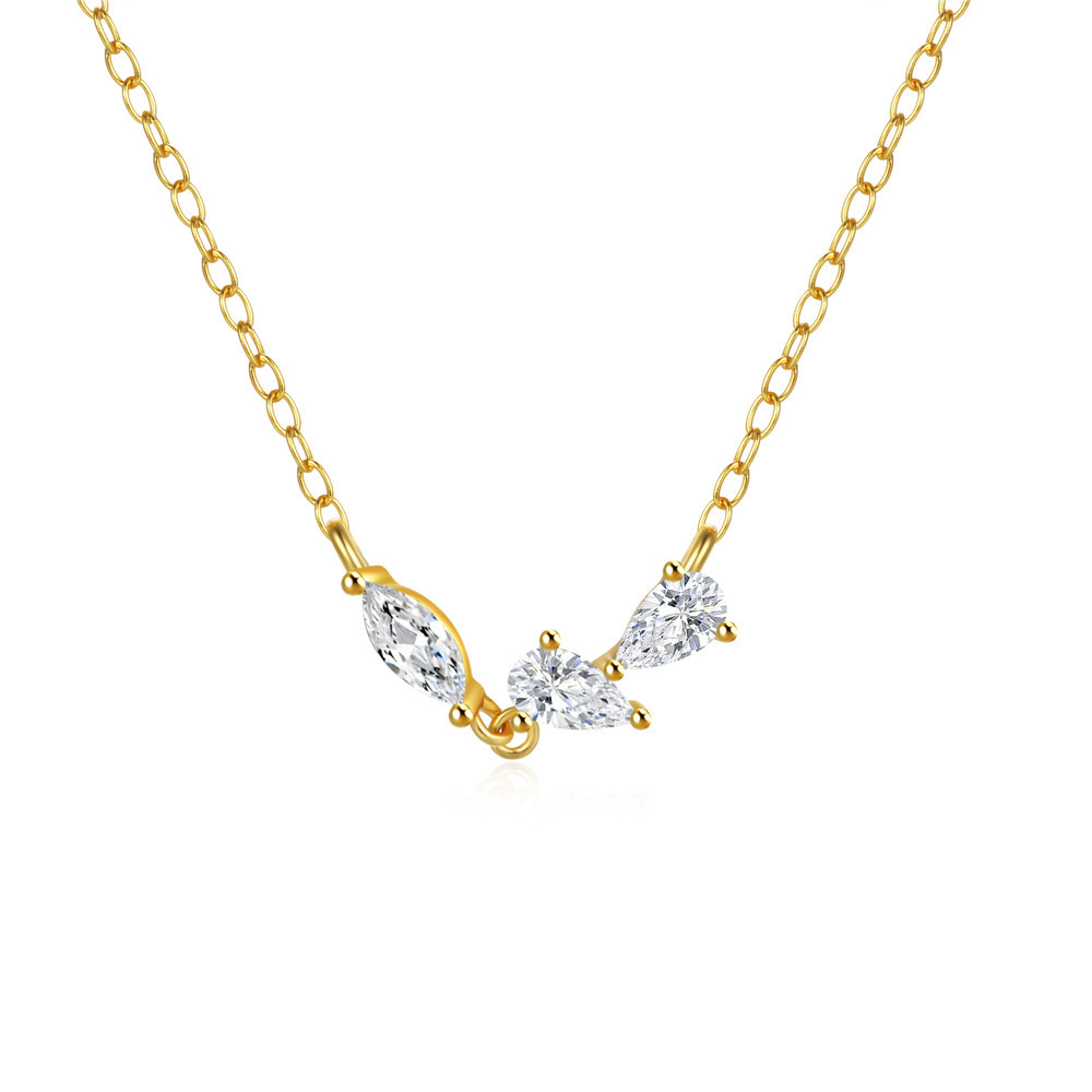 Women's Gender 925 Sterling Silver Zircon Cable Chain Plating Inlay Geometric Necklace