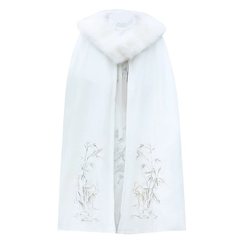 Оригинальный Зимний Новый плащ из искусственного лисьего меха, плащ на флисовой подкладке, Мужской плащ на флисовой подкладке Hanfu, утолщенный длинный для тяжелой промышленности