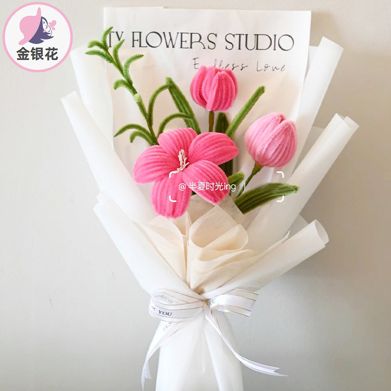 ツイストスティックの花束の材料はツイストスティックの教師の日の祝日のプレゼントの花のシミュレーション花を包みます。|undefined
