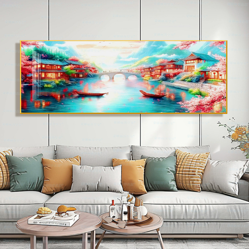 [Algodón importado] Mona Lisa Real bordado cruzado <unk> primavera Yun gran paisaje bordado a mano sala de estar image 1
