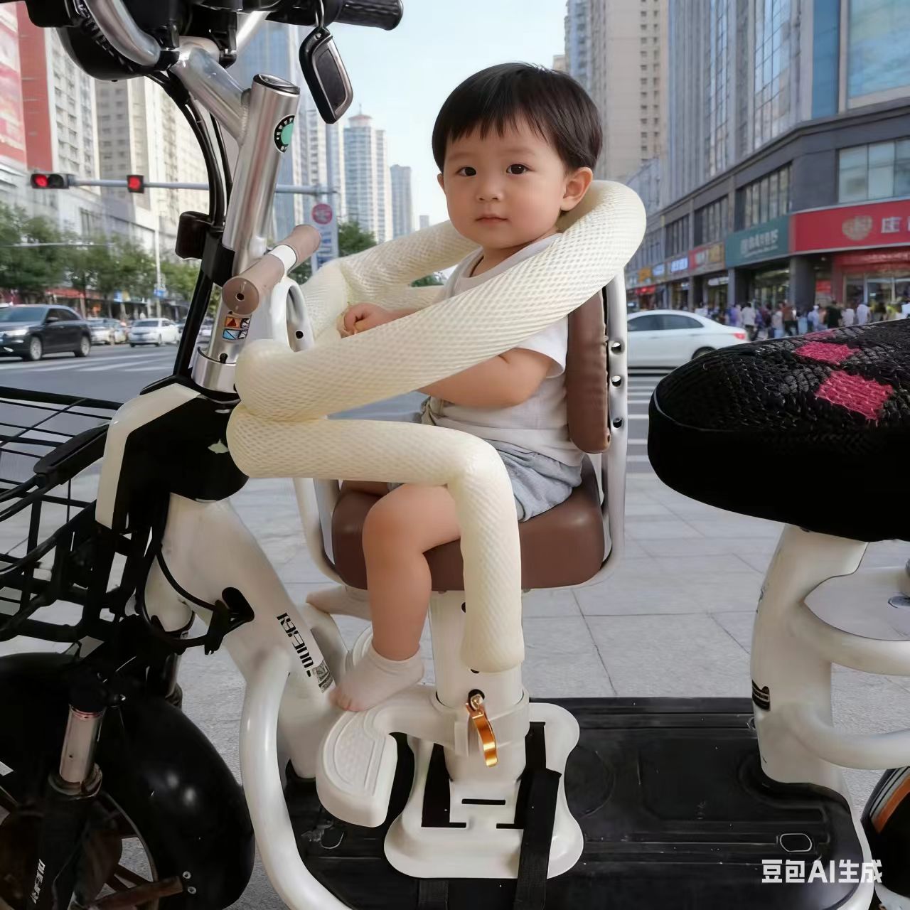 Production of Electric Vehicle Child Safety Seats, Front-Mounted Infant and Toddler Full-Coverage Seats for Electric Scooters and Motorcycles
