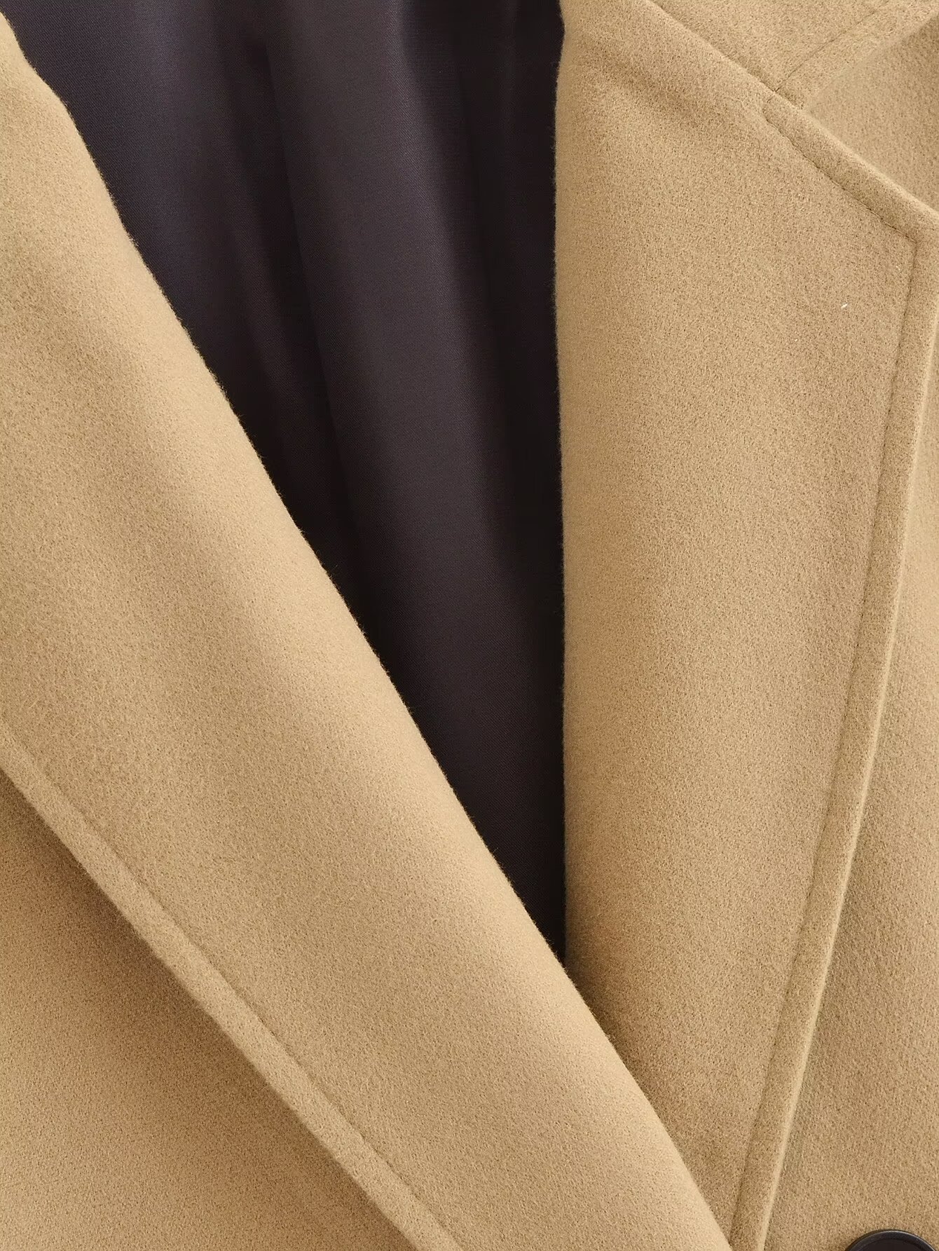 Women's clothing 2024 summer new item camel short scarf woolen coat jacket_voghion.com