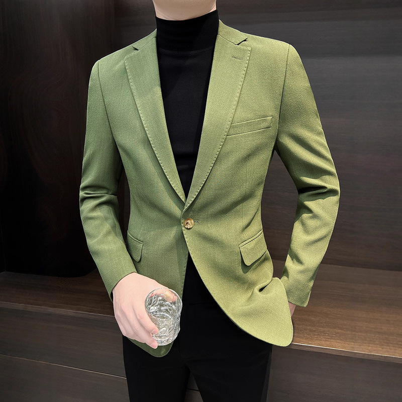 High-End Suit Jacket for Men, Autumn and Winter Style, Handsome and Slim Fit, 2025 New Popular Casual Single-Piece Suit for Men