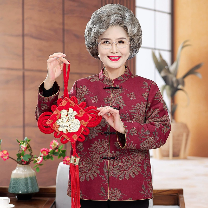 Осенняя куртка для мамы, 70 лет, китайский стиль