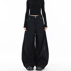 アメリカのレトロな曲がりくねったナイフのズボンの小さい大衆のデザインの高級感のペンダント感の男女のゆったりしているcleanfitの大きい足のレジャー