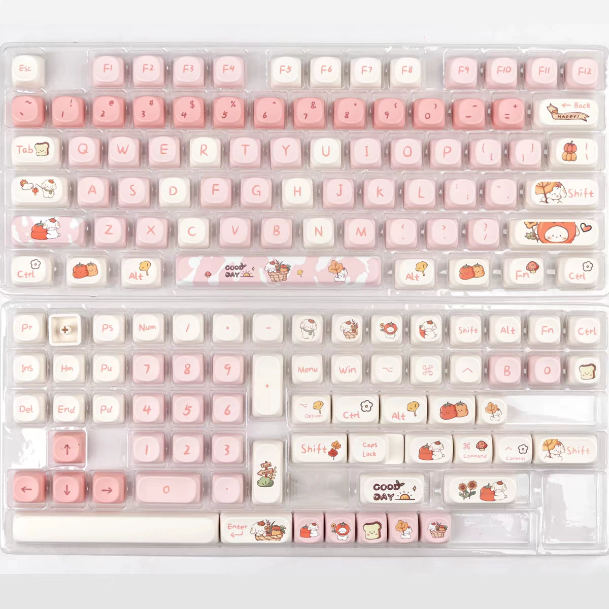 Fuchsia cartoon mechanical keyboard, autumn, full set
