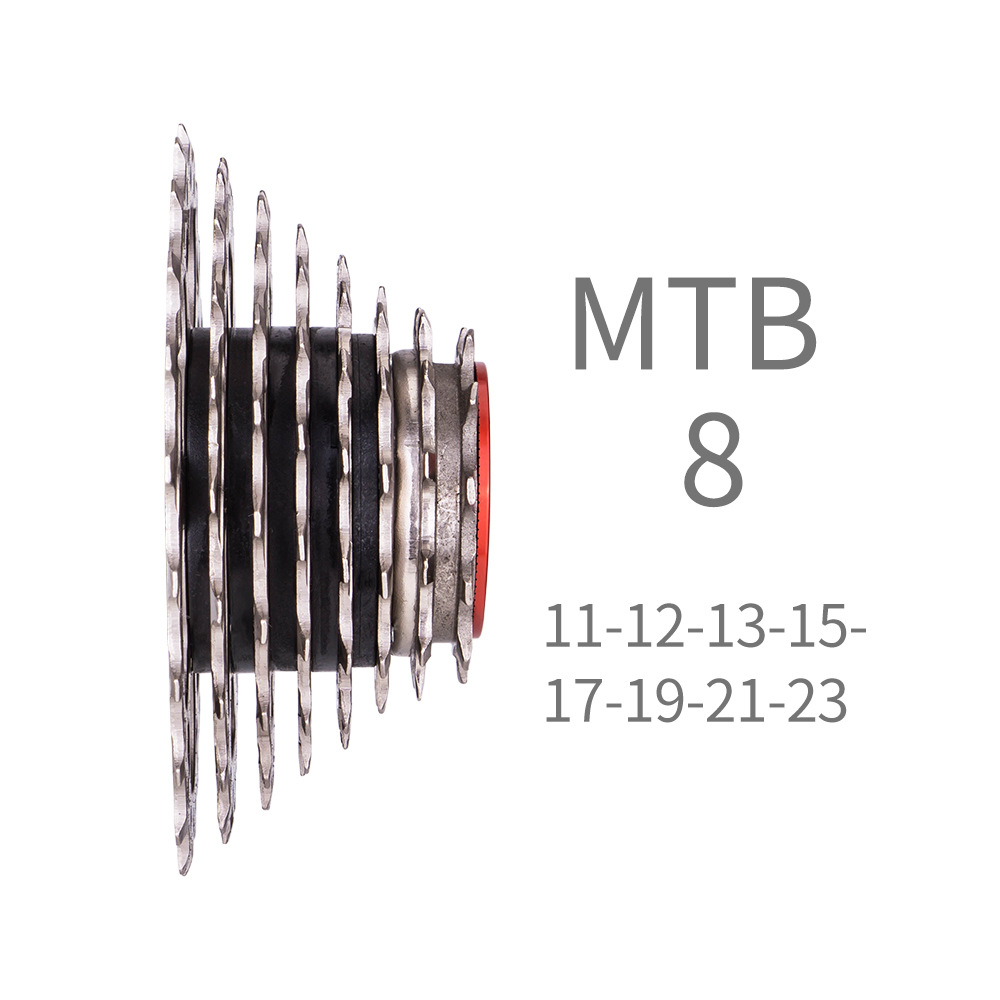 Volante de bicicleta de carretera ZTTO 8 velocidades 23T volante plateado tarjeta rueda de torre piezas de bicicleta engranaje al por mayor