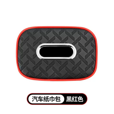 Tissue Box, Armrest Box Napkin: Car tissue box/set - houndstooth-tissue-pack-black-and-red-1-pack