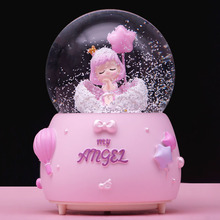 天使之星水晶球音乐盒卡通可爱少女心八音乐盒桌面装饰生日礼物