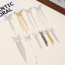 新款时尚奢华蝴蝶款手工发饰diy珍珠流苏服饰装饰饰品配件批发