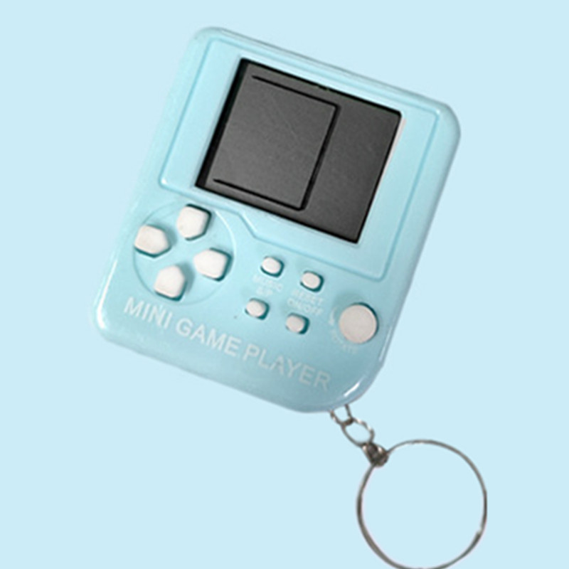 Mini máquina de juego electrónica de mano Tetris máquina de juego de descompresión nostálgica juguete regalo creativo llavero