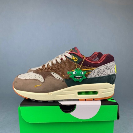 h12 version Patta x Air Max 1 PE running shoes, Oregon University "Ugly Duckling" unisex athletic shoes