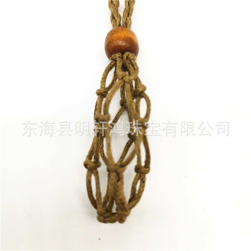 Woven necklace, adjustable pendant, removable bag