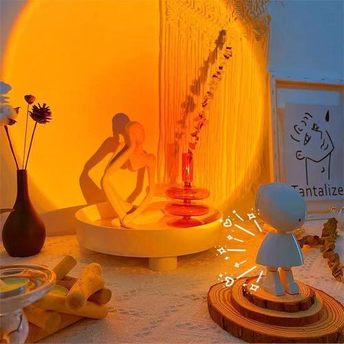 Cross-border wholesale influencer atmosphere projection lamp RGB Peter Pan photo-taking dawn rainbow machine astronaut sunset lamp