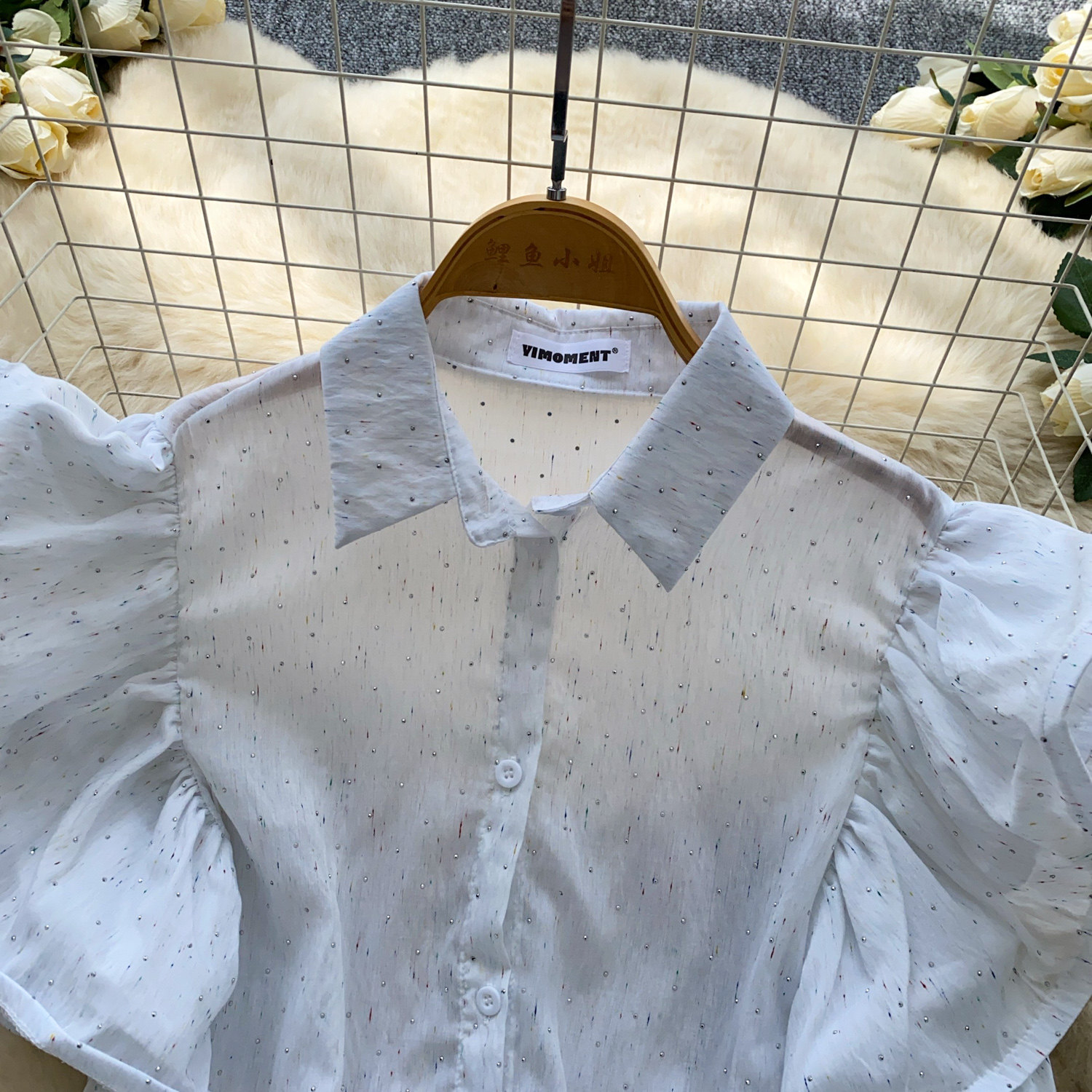 Women's Korean Style Puff Sleeve Breathable Shirt Skin Friendly Loose Design Elegant Versatile Commuter Top Spring 2026_ecoleips.com