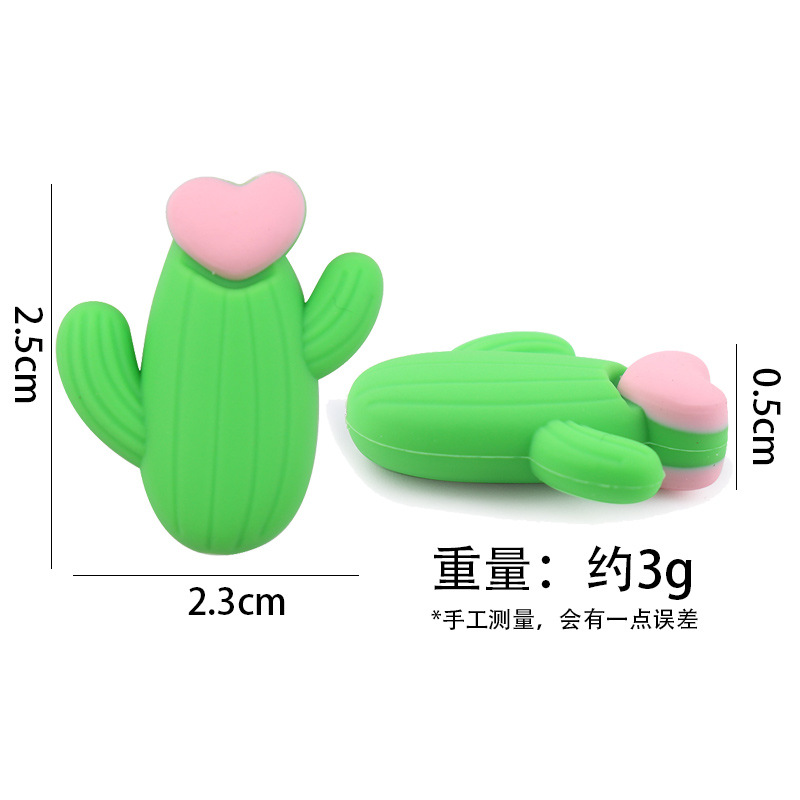 Amazon nuevo bebé dibujos animados estereoscópicos cactus dientes de goma joyería creativa DIY accesorios de cadena de tetas