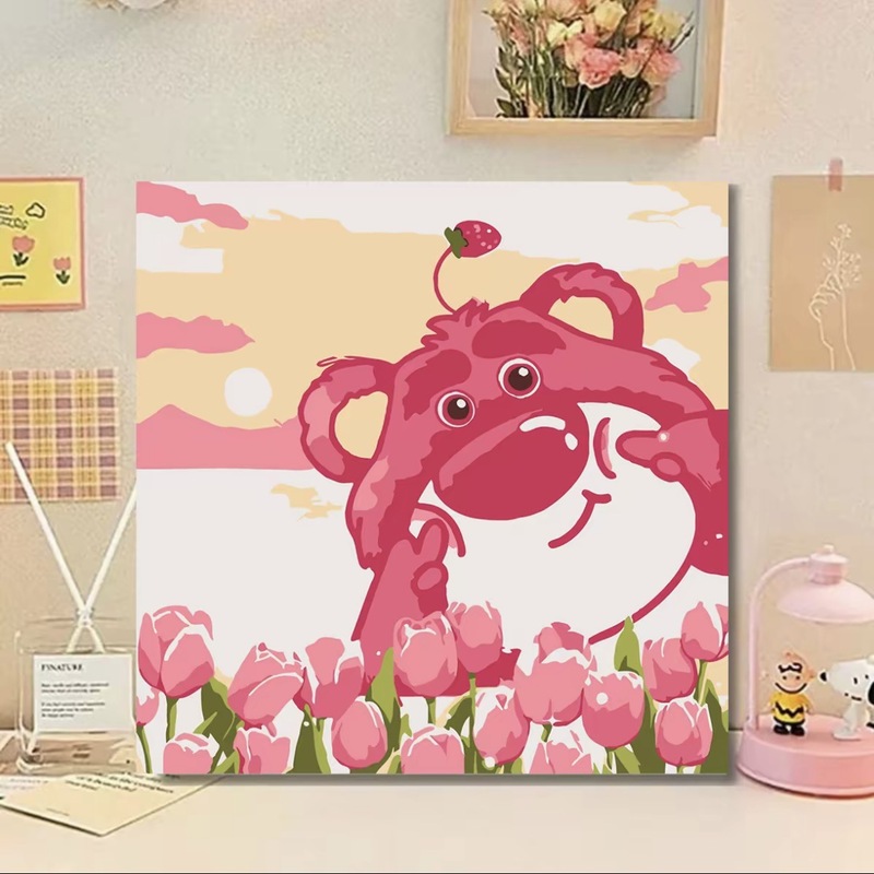 スポンジ・ボブ デジタル油絵 DIY 漫画アニメ 子供向け 手塗り装飾画 置物 環境に優しい|undefined