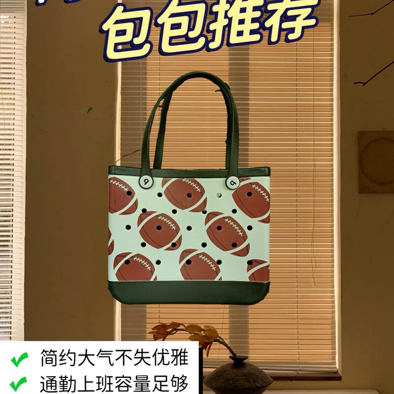 Factory Supply EVA Printed Beach Bag Pet Basket Printed Bag Cross-border Explosion Portable Hole Bag commuter bag