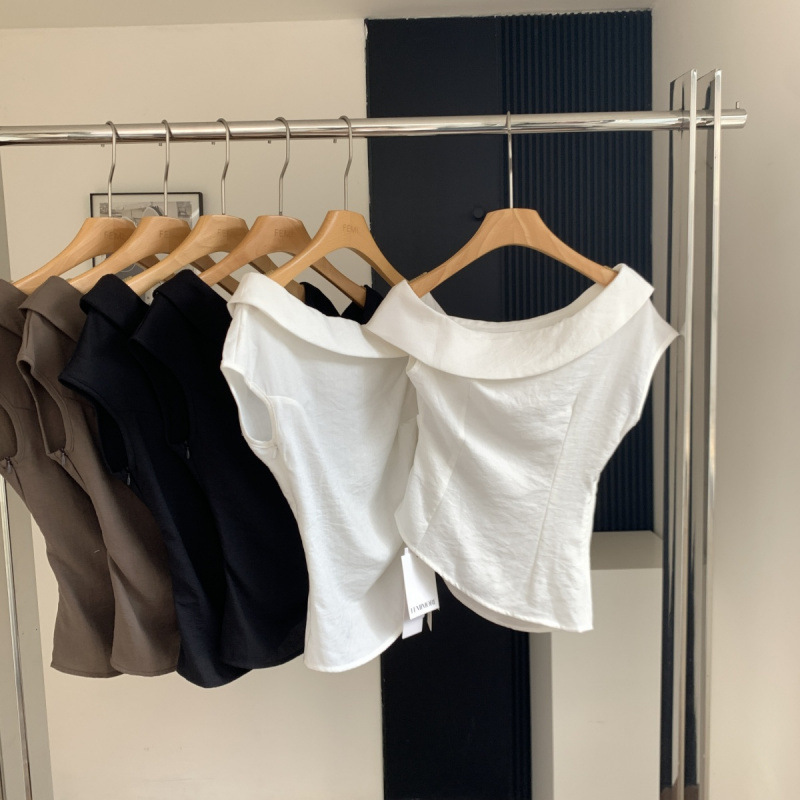 シドニーホリデー超快適なオフショルダースリムウエストトップTシャツ|undefined