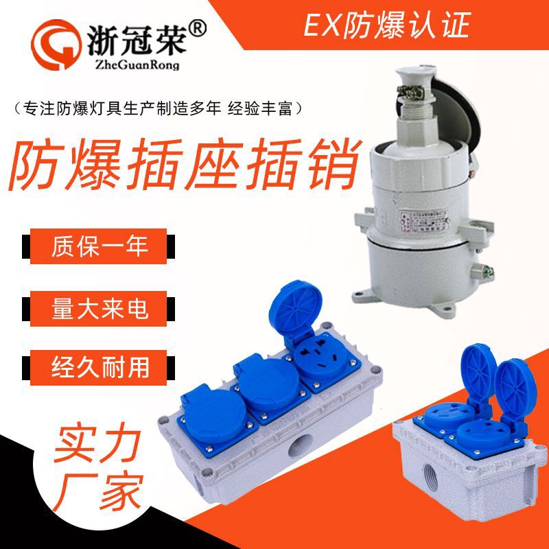 Zheguanrong Three-Core Explosion-Proof Plug-In Concealed and Exposed One-Open Two-Open Single-Link Five-Hole Three-Control Explosion-Proof Socket Zheguanrong Three-Core Explosion-Proof Plug-In Concealed and Exposed One-Open Two-Open Single-Link Five-Hole Three-Control Explosion-Proof Socket