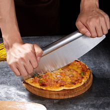 滚刀披萨铲刀不锈钢切刀 不锈钢披萨摇刀pizza切割刀弧形面皮切刀